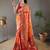 Orange art silk  woven saree
