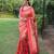 Orange art silk  woven saree