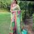 Parrot green art silk  woven saree