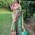 Parrot green art silk  woven saree