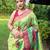 Parrot green art silk  woven saree