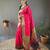 Pink art silk  woven saree