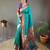Turquoise art silk  woven saree