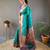 Turquoise art silk  woven saree