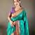 Turquoise art silk  woven saree