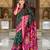 Dark green art silk  woven saree