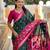 Dark green art silk  woven saree