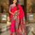 Hot pink art silk  woven saree