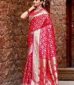 Pink art silk  woven saree