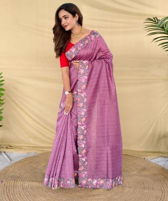Onion pink art silk  woven saree 2