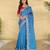 Teal art silk  woven saree