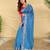 Teal art silk  woven saree