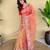 Peach art silk  woven saree