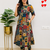 MultiColor Patchwork Printed Cotton A-Line Kurti with Pant Set