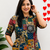 MultiColor Patchwork Printed Cotton A-Line Kurti with Pant Set