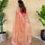 Peach art silk  woven saree