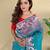 Teal art silk  woven saree