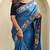 Teal art silk  woven saree