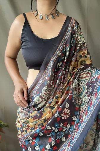 Yellow art silk  woven saree
