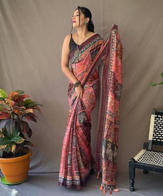 Baby pink art silk  woven saree 2