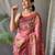 Baby pink art silk  woven saree