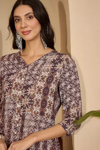 Tropical printed top with trousers