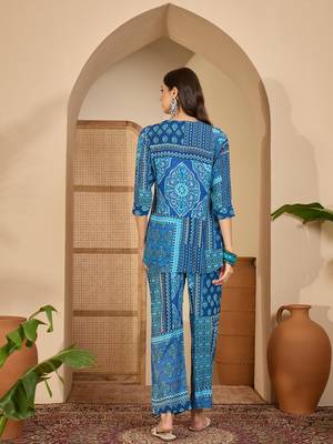 Bohemian printed top with trousers 2
