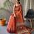 Orange art silk  woven saree