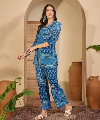 Bohemian printed top with trousers 4