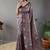 Grey art silk  woven saree