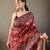 Red art silk  woven saree