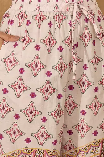 Printed pure cotton top with trousers co-ords