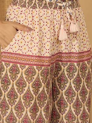 Printed v-neck tunic & trousers co-ords 3