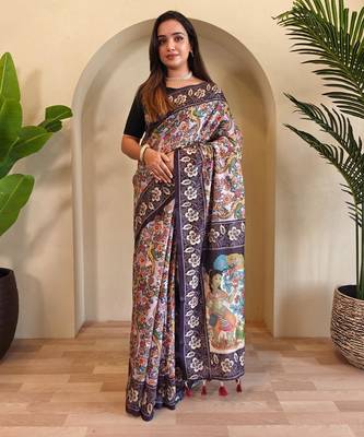Lavender art silk  woven saree 1