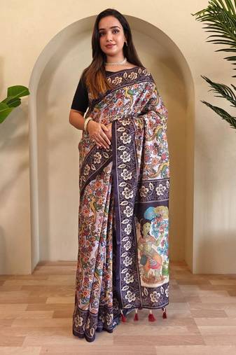 Lavender art silk  woven saree