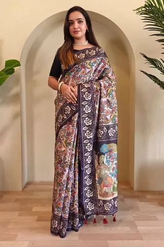 Lavender art silk  woven saree