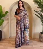 Lavender art silk  woven saree