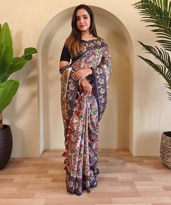 Lavender art silk  woven saree 2