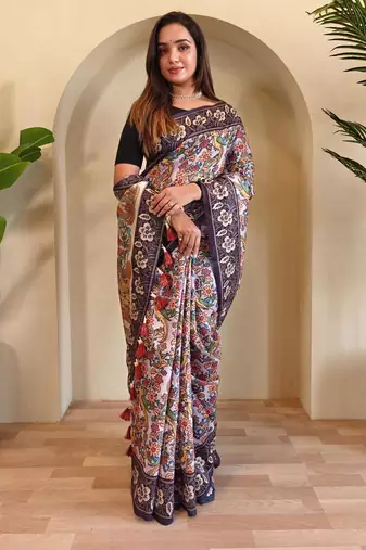 Lavender art silk  woven saree