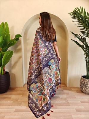 Lavender art silk  woven saree 3