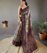 Green art silk  woven saree