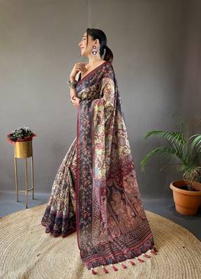 Green art silk  woven saree 2