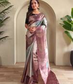 Baby pink art silk  woven saree