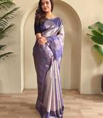 Lavender art silk  woven saree