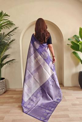 Lavender art silk  woven saree 3