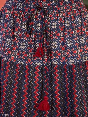 Women printed viscose rayon crop top & skirt co-ord set 3