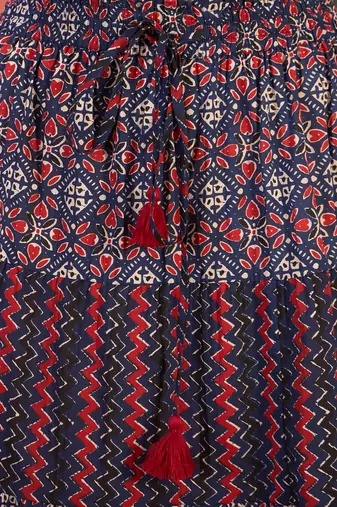 Women printed viscose rayon crop top & skirt co-ord set