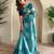 Teal art silk  woven saree