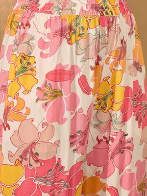 Women white viscose rayon printed co-ords 3