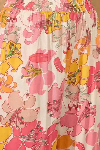 Women white viscose rayon printed co-ords